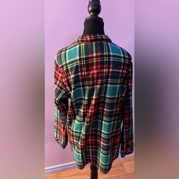 Red, white & green plaid fleece pj set size XL - Picture 2 of 8
